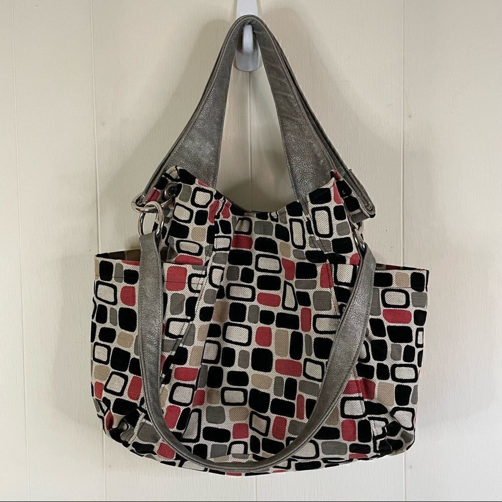 Caught Ya Lookin’ Retro Geometric Print Tote Bag